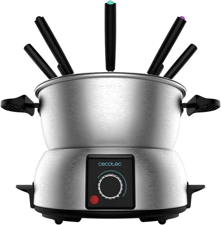 Cecotec electisches FunGourmee Fondue aus rostfreiem Stahl für 8 Personen, einstellbare Temperatur,