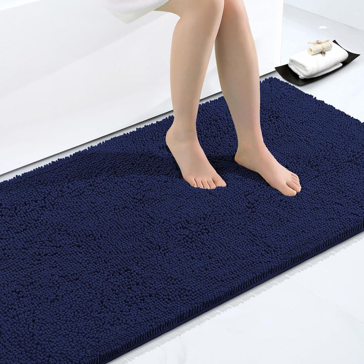 Homaxy rutschfeste Badematte Mikrofaser Chenille Badezimmer Badteppich Saugfähige Hochflor Badvorleg