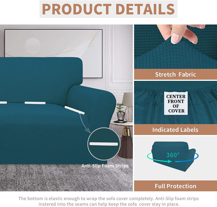 BOLUXIU Sofabezug Wasserdichter Stretch-Sofabezug Couchbezug für die meisten Sofas mit Armlehnen für