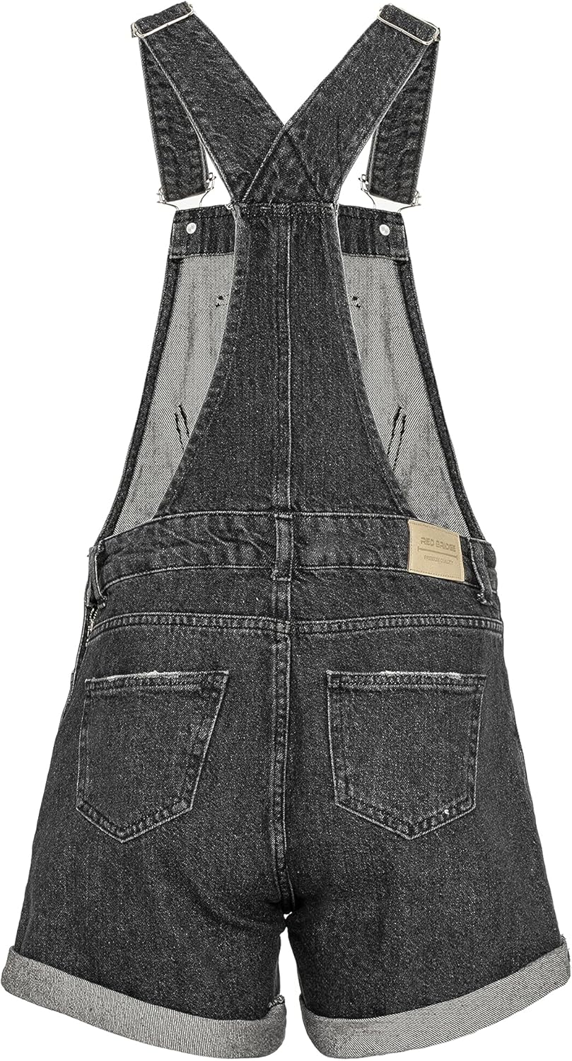 Redbridge Denim Latzhose für Damen Jeans Overall Jumpsuit 32W Schwarz, 32W Schwarz