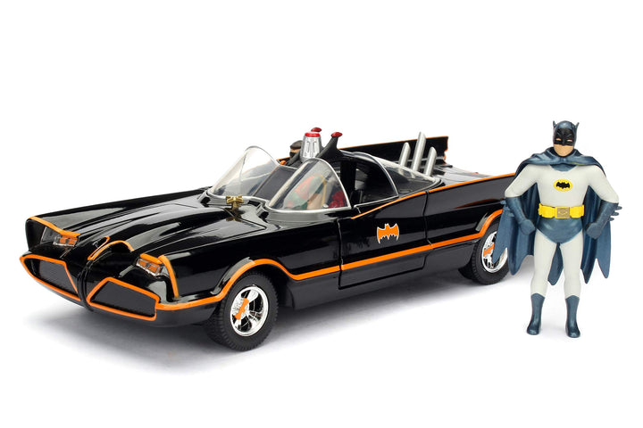 Jada Toys Classic Batmobil 1966, hochdetailiertes 1:24 Modellauto inkl. Batman &amp; Robin Figur, Türen