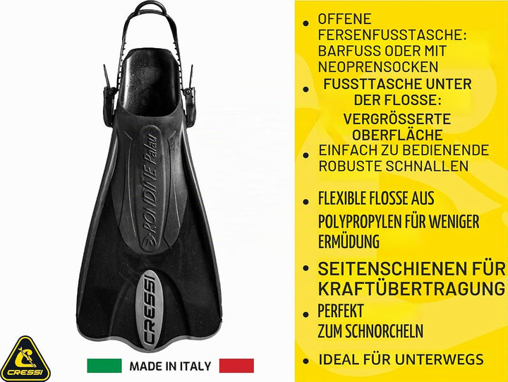Cressi Palau Saf Fins Einstellbare Kurze Flossen zum Schwimmen und Schnorcheln Schwarz/Rosa XS-S, Sc