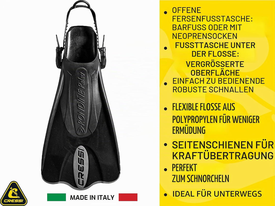 Cressi Palau Saf Fins Einstellbare Kurze Flossen zum Schwimmen und Schnorcheln Schwarz/Rosa XS-S, Sc