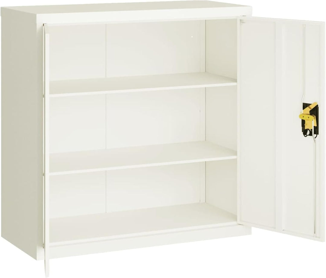 IKAYAA Aktenschrank Abschliessbar Büroschrank Weiss Metallschrank Stahlschrank Werkzeugschrank Metal