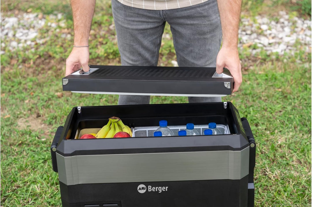 BERGER Tragbare Kompressor Kühlbox RMC 40 Liter | Elektrische Kühlbox ideal für Camping mit Elektron