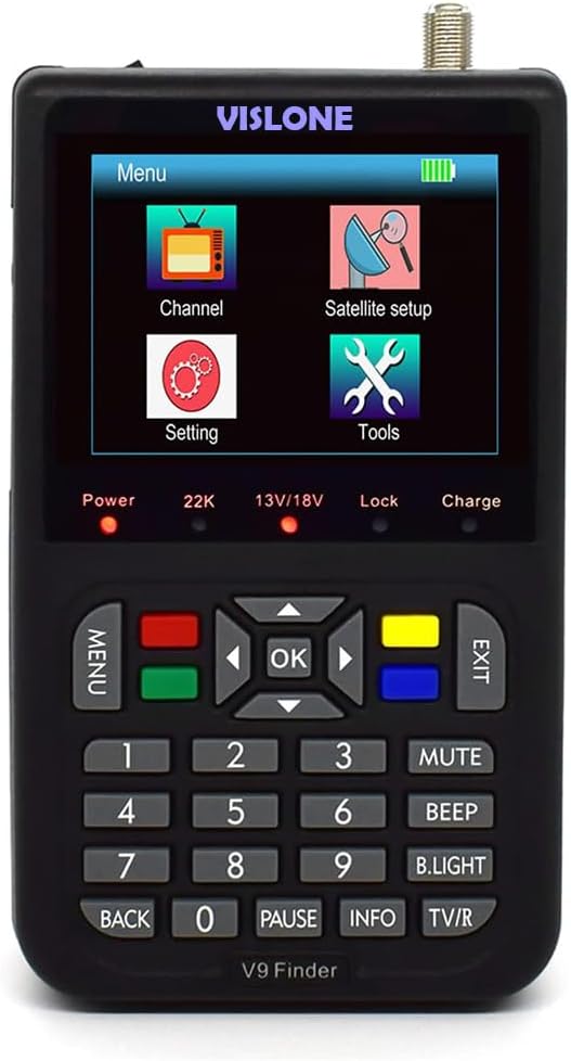 Satelliten Finder, VISLONE V9 Satelitenfinder Meter Digital Sat Messgeräte, Satellitensucher 3,5-Zol