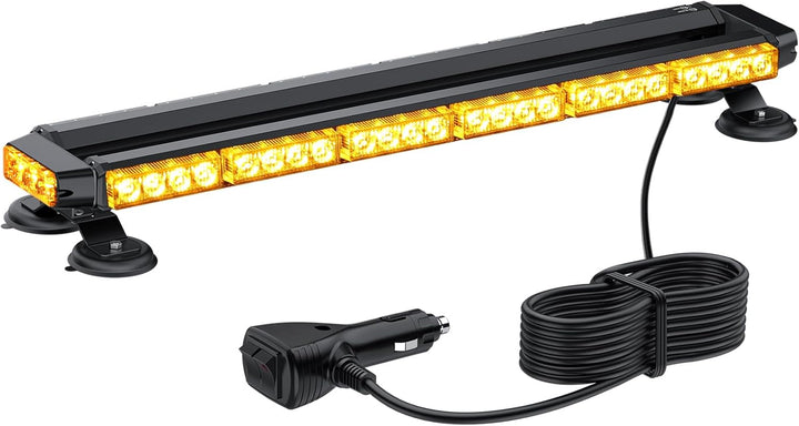 Justech 54LEDs Rundumleuchte 27 Modi Blitzleuchte Schraube Starker Magnet Amber Gelb Decke Licht War