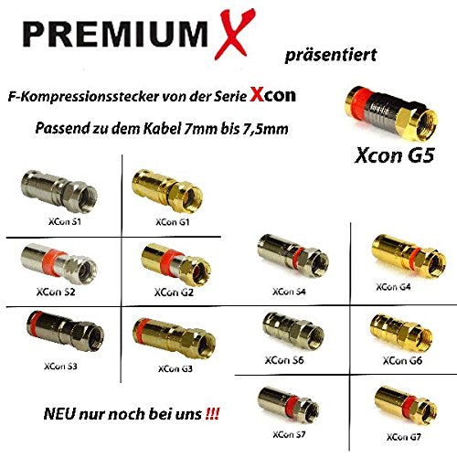 PremiumX 100m Profi Koaxialkabel Kupfer 135dB 4-Fach SAT Antennenkabel Koax-Kabel DVB-S / S2 DVB-C D