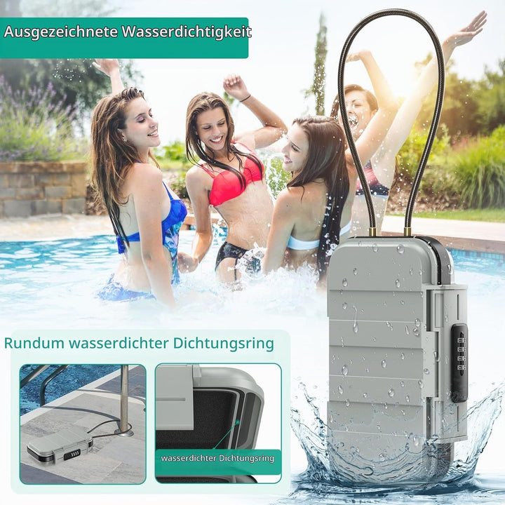 ORIA Tragbarer Tresor mit Zahlencode, Sicherheitsbox Outdoor Sicherheitssafe, mit abnehmbarem Drahts