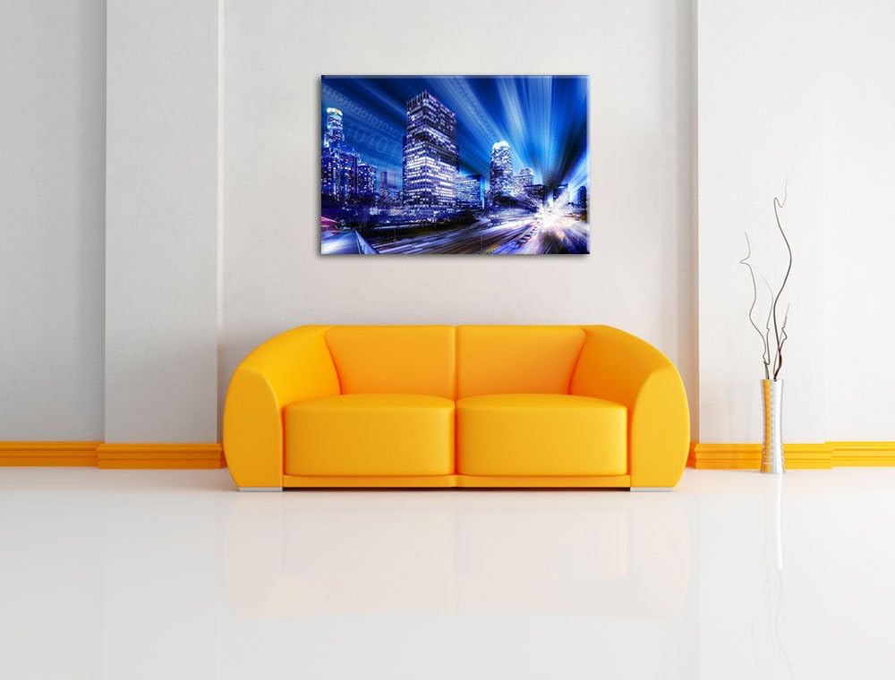 Dark Los Angeles MatrixFormat: 100x70auf Leinwand, XXL riesige Bilder fertig gerahmt mit Keilrahmen,