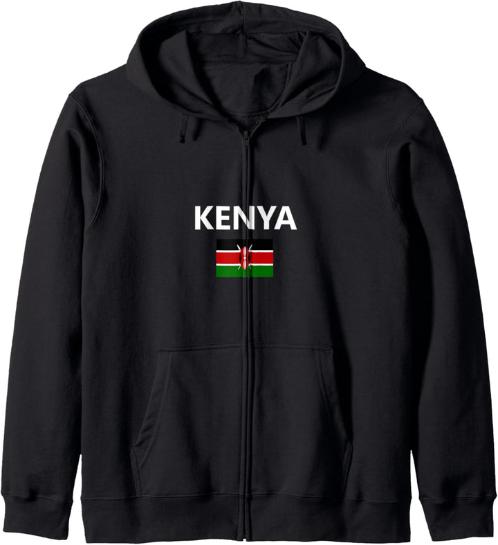 Kenia Kenianische Flagge Land Kenya Kenyan Flag Country Kapuzenjacke
