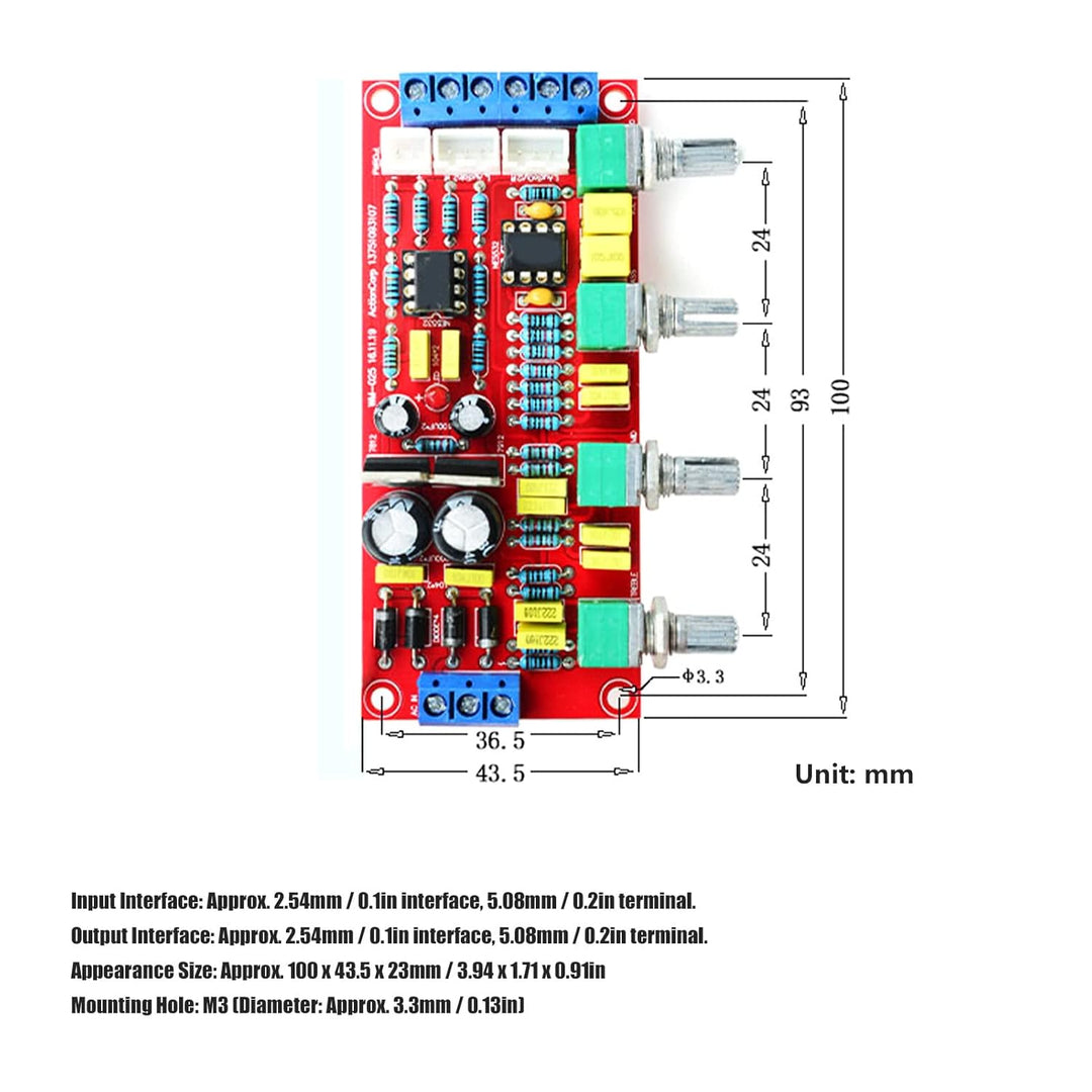 WM-065 Amplifier Preamp Board, HIFI Audiophile Tone Board NE5532 Potentiometer Extension Board DIY K