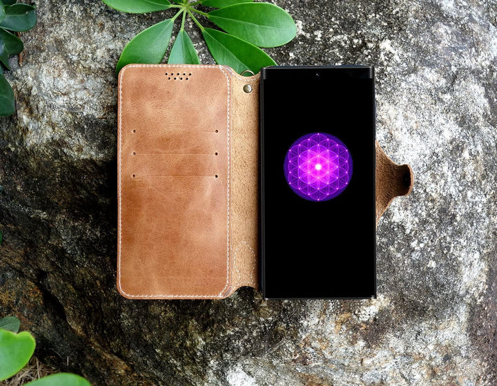 Yogurt Handyhülle für Samsung Galaxy S22 Ultra, Hülle Echtleder Case Ledertasche Lederhülle für Sams