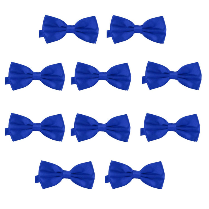 DonDon 10er Set Herren Fliege 12 x 6 cm gebunden und längenverstellbar Blau, Blau