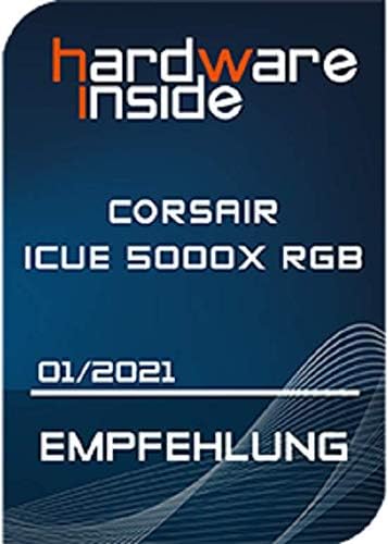 Corsair iCUE 5000X RGB Mid-Tower-ATX-PC-Smart-Gehäuse mit Gehärtetem Glas (Vier Paneele aus Gehärtet