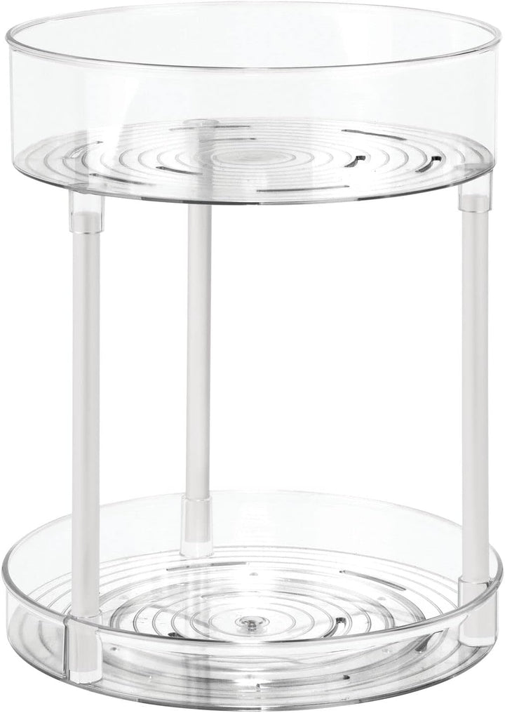 mDesign Kosmetik Organizer – zweistöckige Make-up Ablage mit Drehtellern – Baderegal stehend aus Kun