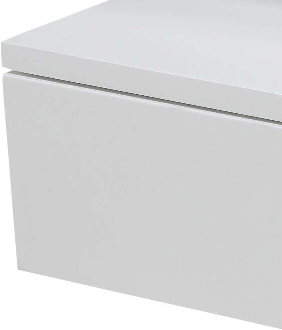 AC Design Furniture Fia Nachttisch mit 1 Schublade in Weiss, 1 Stück, Wandschrank im Minimalistische