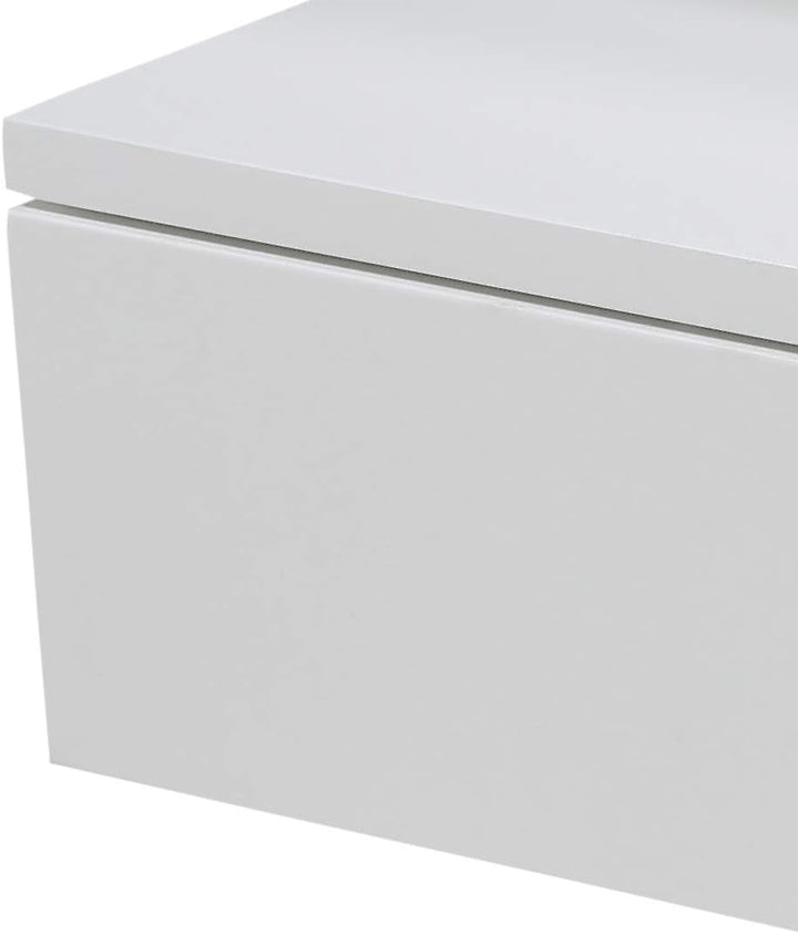AC Design Furniture Fia Nachttisch mit 1 Schublade in Weiss, 1 Stück, Wandschrank im Minimalistische
