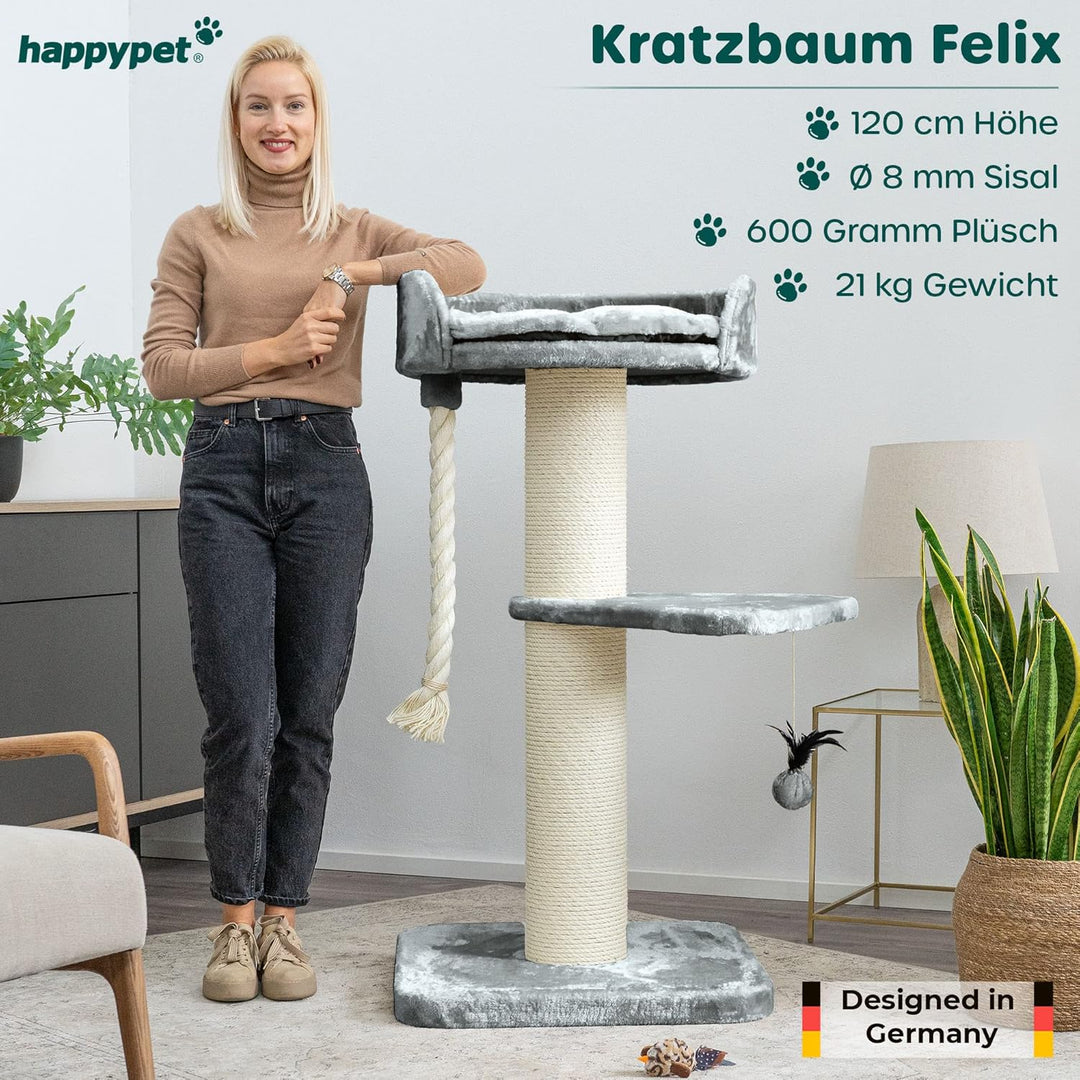 HAPPYPET Premium Kratzbaum Grosse Katzen Stabil 'Felix' - Katzenbaum, Kletterbaum, für Maine Coon, N