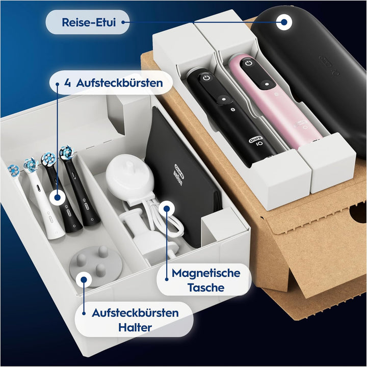 Oral-B iO Series 6 Plus Edition Doppelpack Elektrische Zahnbürste/Electric Toothbrush, PLUS 4 Aufste