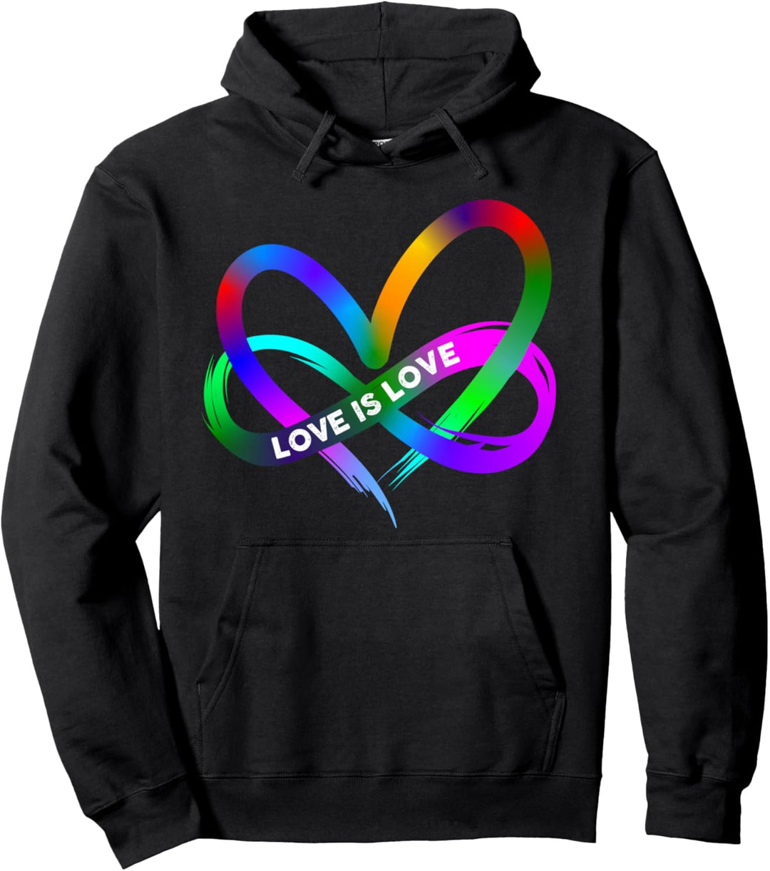 Pride Monat LGBT Straight Heart with Love Is Love Pullover Hoodie