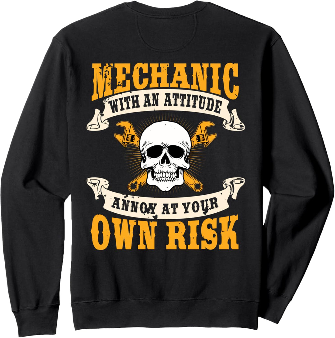 Mechanic Gifts Funny Car Repair Design On Back Sweatshirt