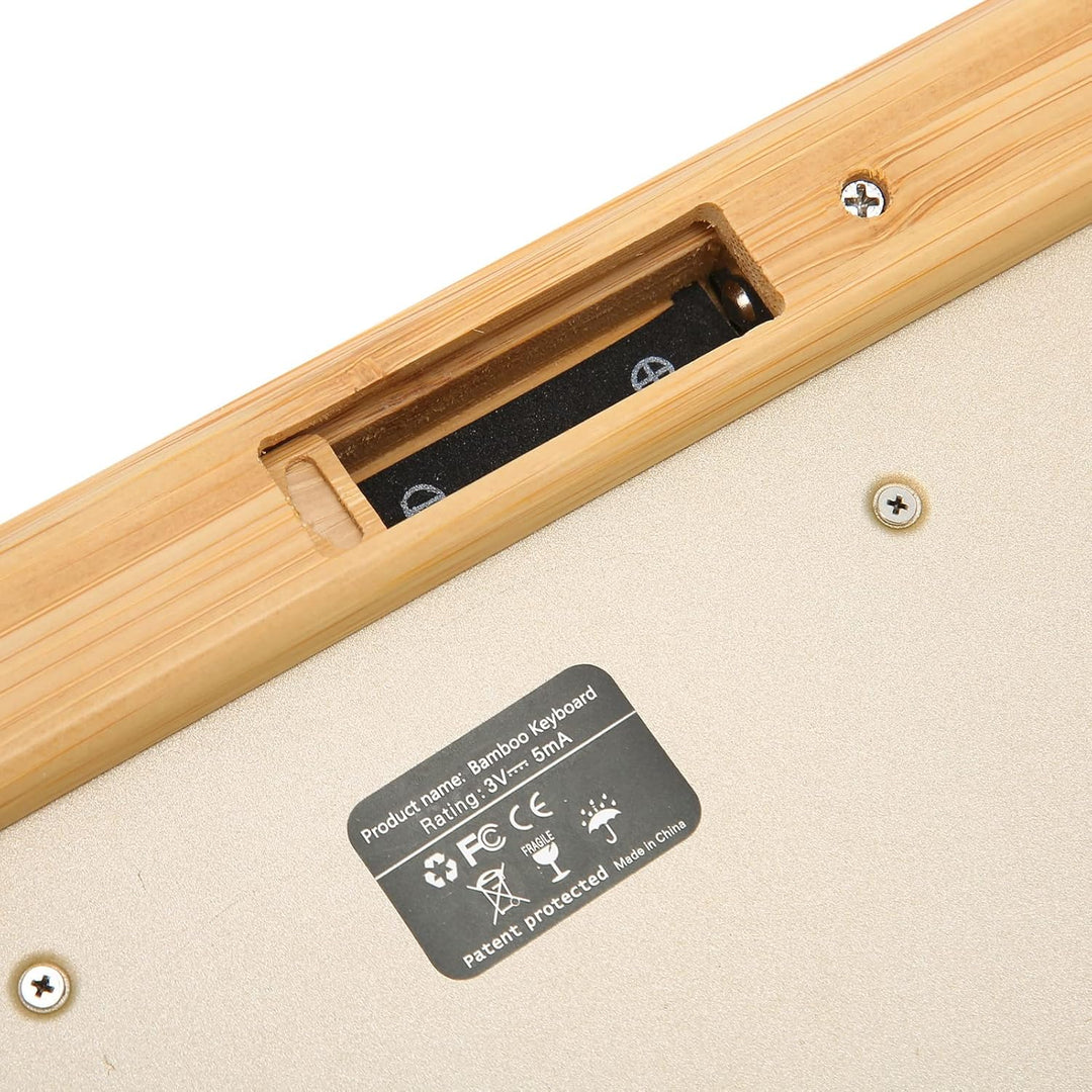 Kabellose Maus-Tastatur aus Bambus, Computer-Steuergeräte aus Holz mit 2,4-GHz-Wireless-Verbindung,
