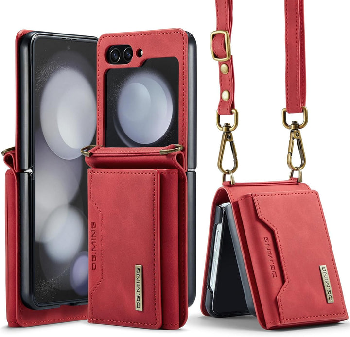 UDBKKDX Brieftasche Handyhülle für Samsung Galaxy Z Flip 3, hülle Mattes Leder mit Ständer Kameralin