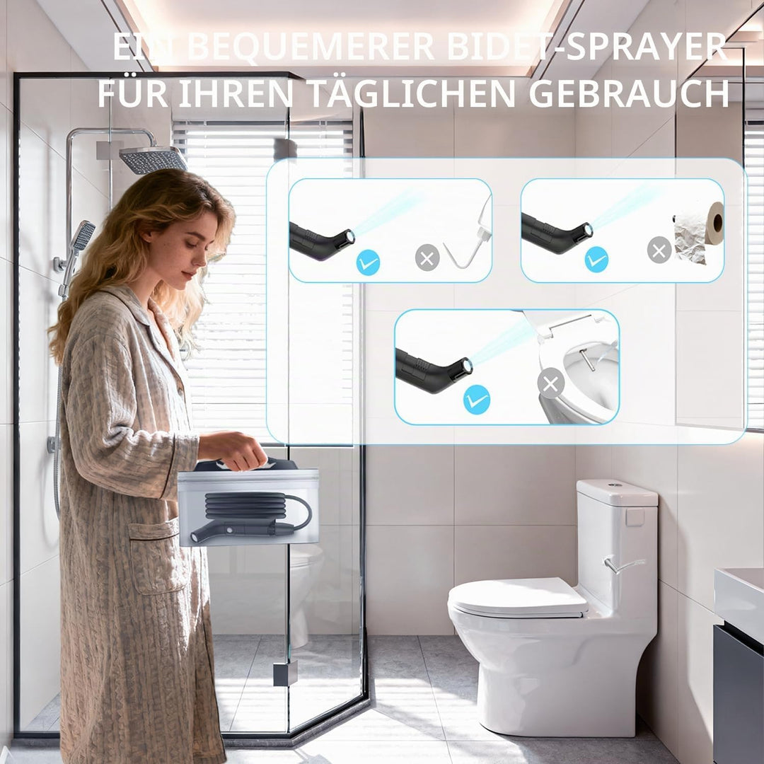 Elektrisches Bidet-Reise-Bidet, tragbarer Strahl für Toilette, Badezimmer und Outdoor-Wandern, musli