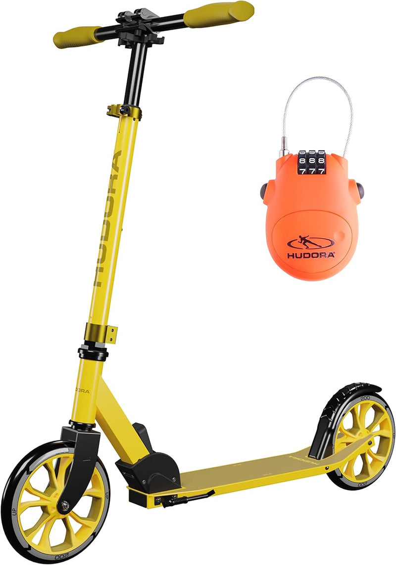 HUDORA Scooter Up 200 - Geräuscharmer Aluminium-Roller für bis zu 100kg - Höhenverstellbarer & zusam