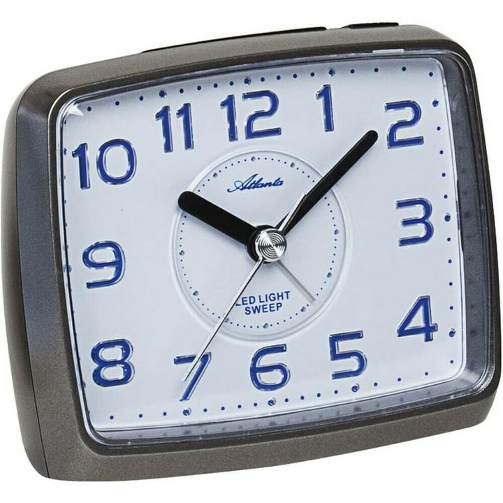 Atlanta Wecker ohne Ticken mit LED Spot-Licht Analog Quarz Grau - 1979-4