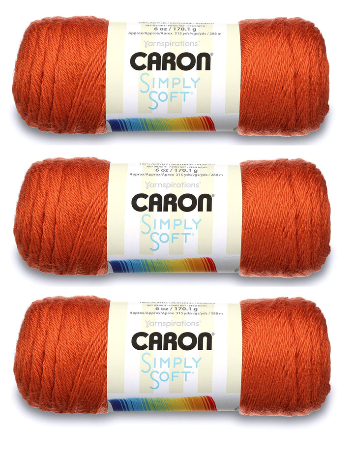 Caron, 170 g, Caron Simply Soft Strickgarn, 3 Stück, bone_parent #H97003-9765 Pumpkin, #H97003-9765