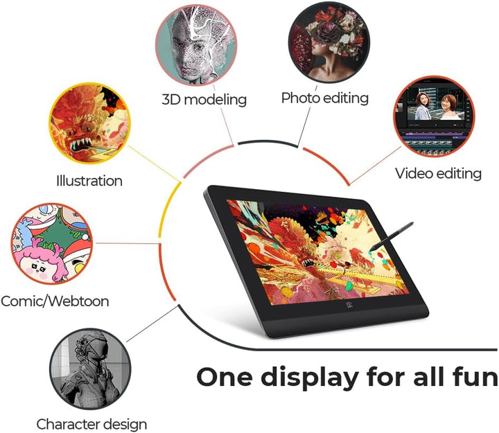 XPPen Grafikdisplay Artist 14 Gen.2 mit 16K X3 Pro Stift, 14 Zoll Display,Pen Tablet zum Zeichnen, 3