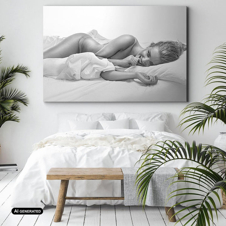 Bilder auf Leinwand Weiblich mode modell posieren Leinwandbild 70x50cm Wandbilder Dekoration Wohnzim