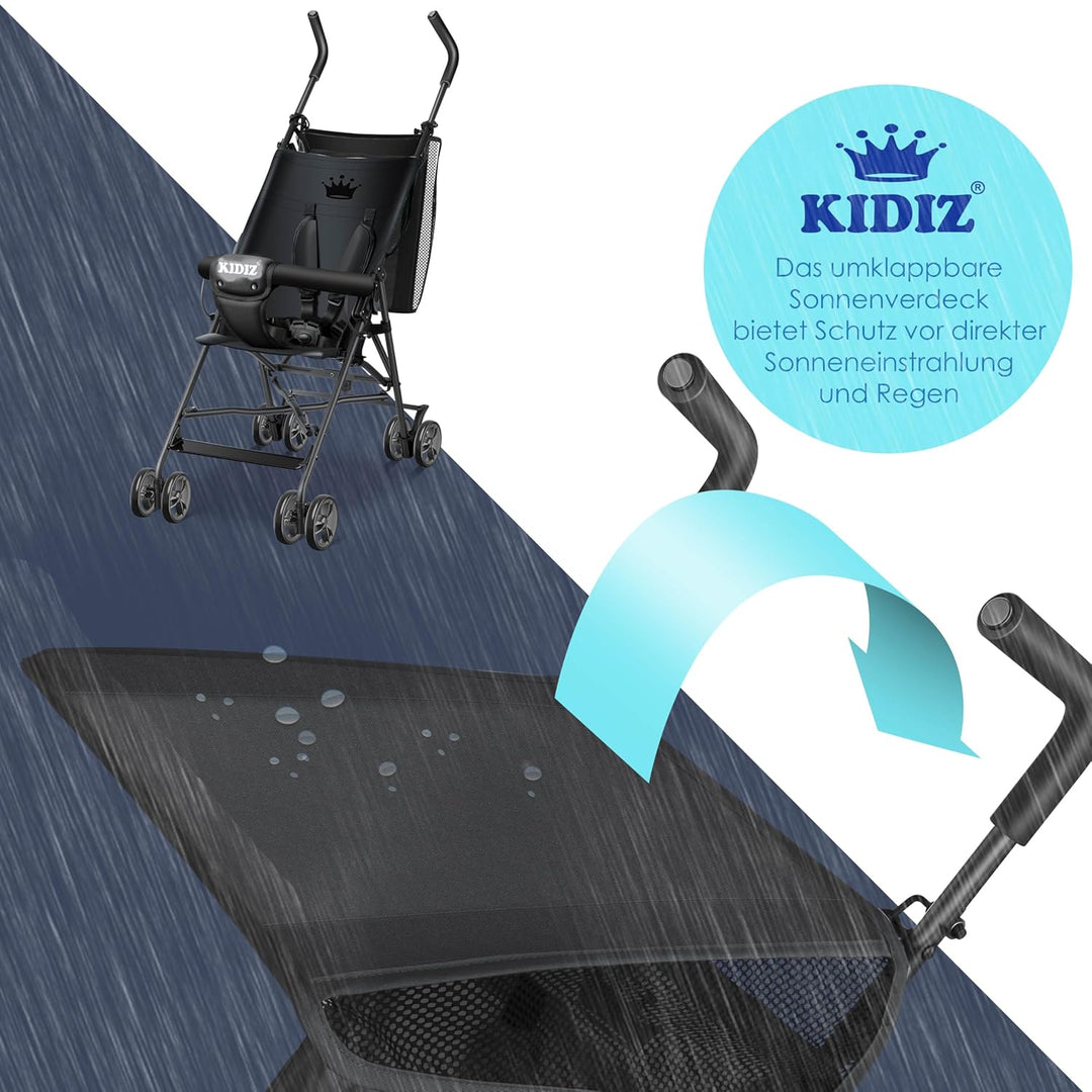 KIDIZ® Kinderwagen CITY Buggy Kinderbuggy klappbar Sportwagen Faltbar 360° 4-Zoll-Räder Inkl. Sonnen