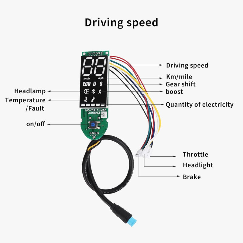 BigKing Elektroroller BT Digitalanzeige Dashboard mit Display Panel Cover Ersatz kompatibel mit Nine
