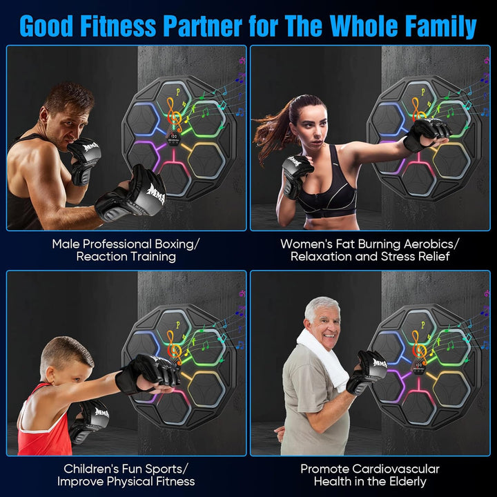 Music Boxing Machine, Elektronische Boxmaschine mit Musik, Bluetooth, 11 Geschwindigkeits, 3 Trainin