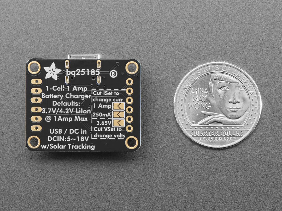 Adafruit bq25185 USB/DC/Solar Lithium-Ionen/Polymer Lademodul, 6091