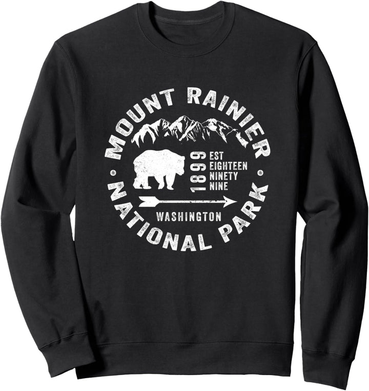 Mount Rainier National Park Washington Bear Hiking Camping Sweatshirt
