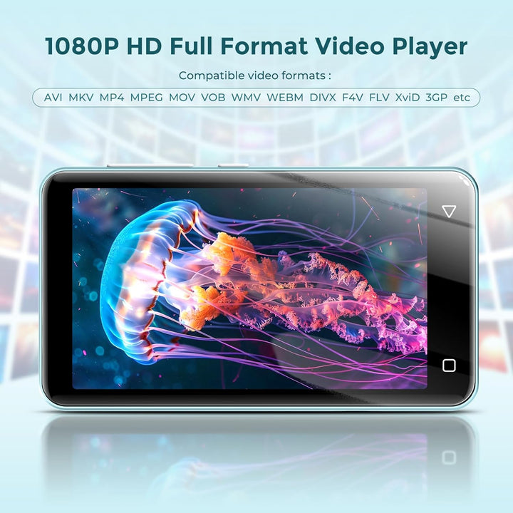 Android Music Player mit Lautsprecher, FM-Radio, E-Book Blau, Blau