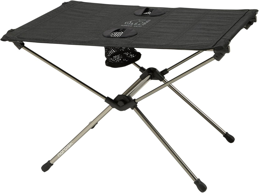 Nordisk Campingtisch Rolltisch Risskov Falttisch Klapptisch Leicht Alu 58x39 cm Schwarz, Schwarz