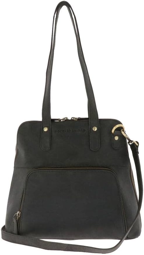 More Than Hip Poppy Handtasche Damen - Retro Tasche aus Öko Leder Schultertasche Umhängetasche Arbei
