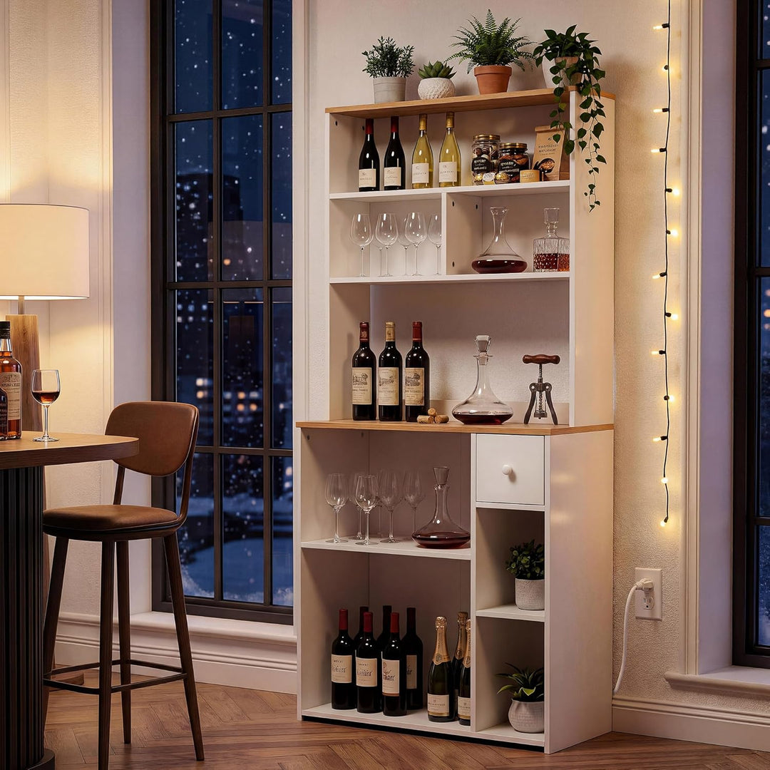 YITAHOME küchenregal mit Steckdose, 2 AC-Steckdosen, 2 USB-Anschlüssen, kaffeebar arbeitsplatte, Reg