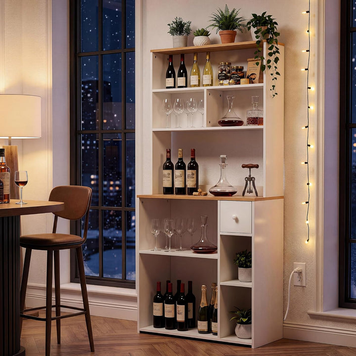 YITAHOME küchenregal mit Steckdose, 2 AC-Steckdosen, 2 USB-Anschlüssen, kaffeebar arbeitsplatte, Reg