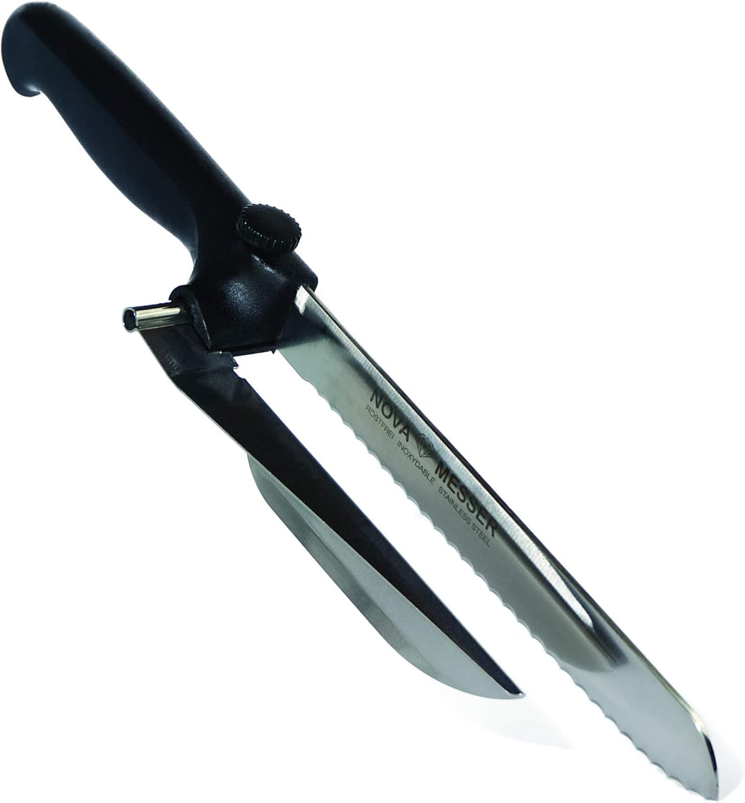 NOVA Brotmesser mit Abstandshalter für Brot, Wurst, Käse, Fleischkäse, aus rostfreiem Edelstahl gear