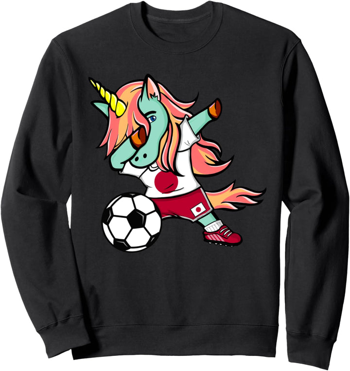 Dabbing Einhorn Unicorn Japan Fussball - Japanische Flagge Sweatshirt