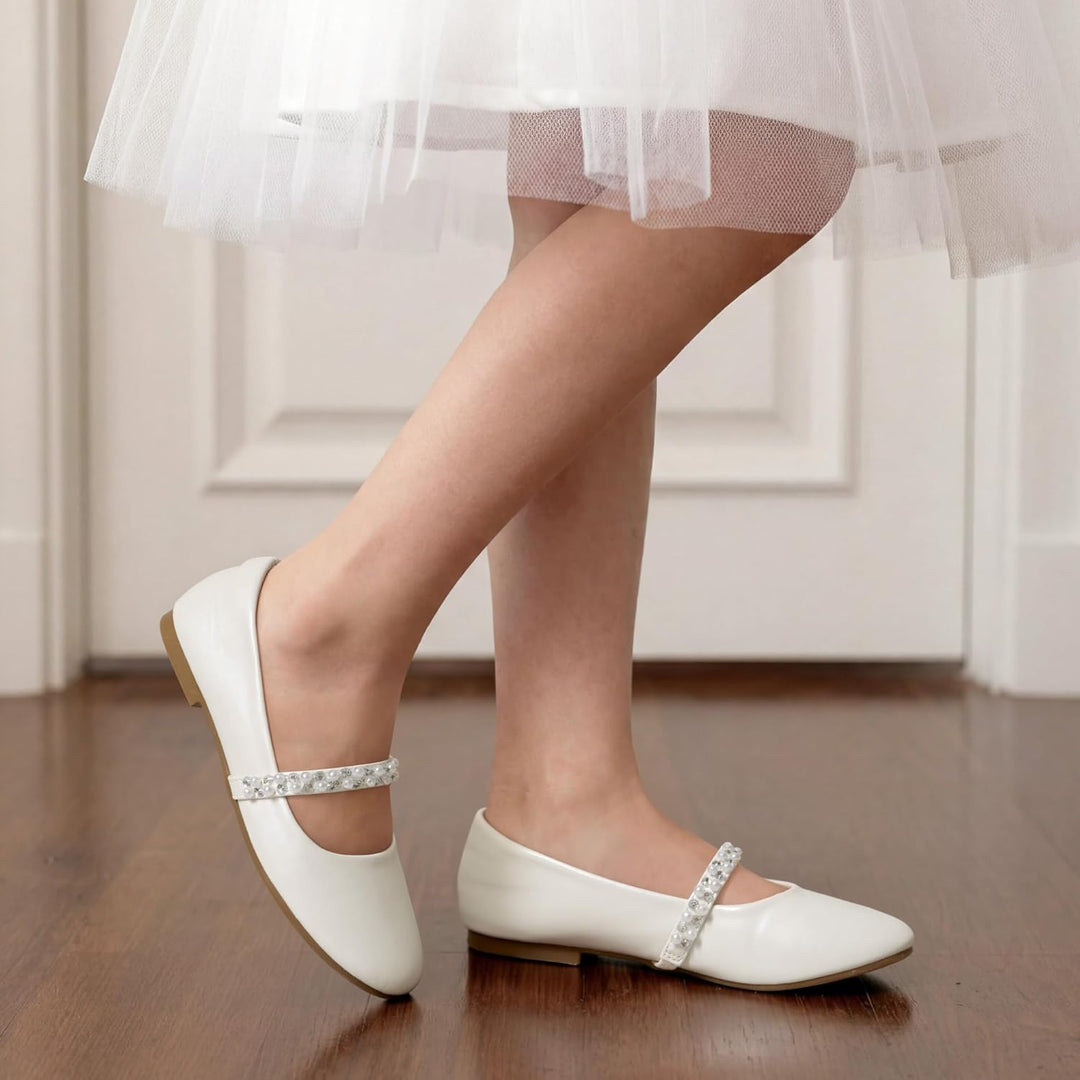 DREAM PAIRS Mädchen Mary Jane Strap Flache Schuhe Ballerinas Prinzessin Schuhe Flache Schulschuhe 30