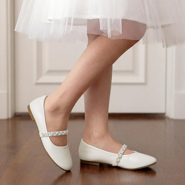 DREAM PAIRS Mädchen Mary Jane Strap Flache Schuhe Ballerinas Prinzessin Schuhe Flache Schulschuhe 30