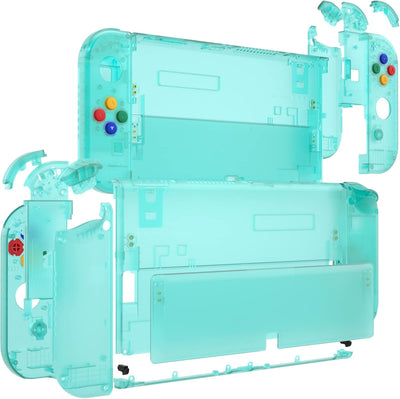 eXtremeRate Full Hülle für Nintendo Switch OLED, DIY-Ersatz Konsole case & Kickstand, NS Joycon Gehä