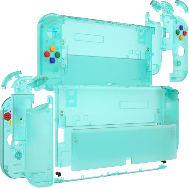 eXtremeRate Full Hülle für Nintendo Switch OLED, DIY-Ersatz Konsole case & Kickstand, NS Joycon Gehä